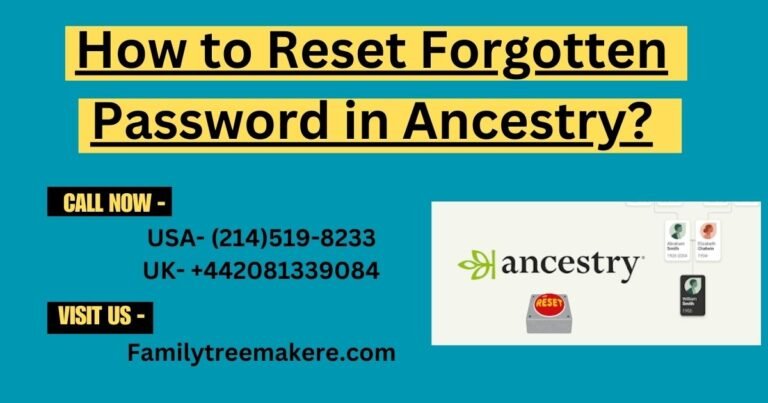 How to Reset Forgotten Password in Ancestry