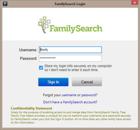 family search login