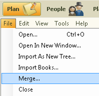 import family tree file option